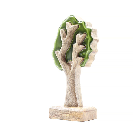 Kézzel Készített Mangófa 3D Fa Asztali Szobor 20x10cm