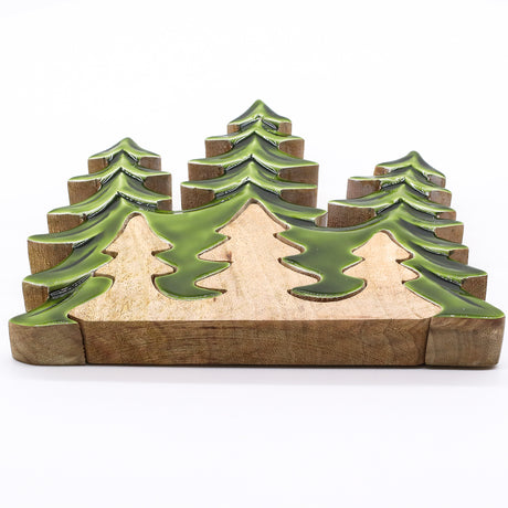 Mangófa 3D Örökzöld Fák Kandalló Dísz 20x23cm