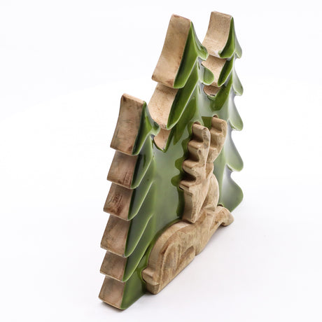 Erdő Szarvas 3D Mangófa Dísz 23x20cm