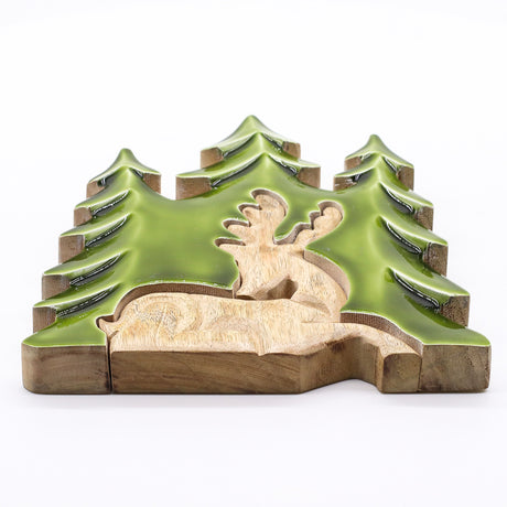 Erdő Szarvas 3D Mangófa Dísz 23x20cm