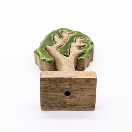 Kézzel Készített Mangófa 3D Fa Asztali Szobor 20x10cm