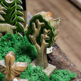 Handgefertigte Mangoholz 3D Baum Tischskulptur, 20x10cm