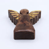 Hand-Carved Mango Wood Angel Figurine with Gold Wings