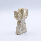 Whitewashed Hand-Carved Mango Wood Angel Figurine