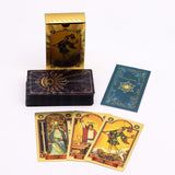 Jeu de tarot Rider-Waite 78 cartes bleu-or avec guide
