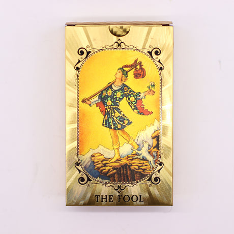 Kék-arany fólia Rider-Waite 78 lapos tarot pakli útmutatóval