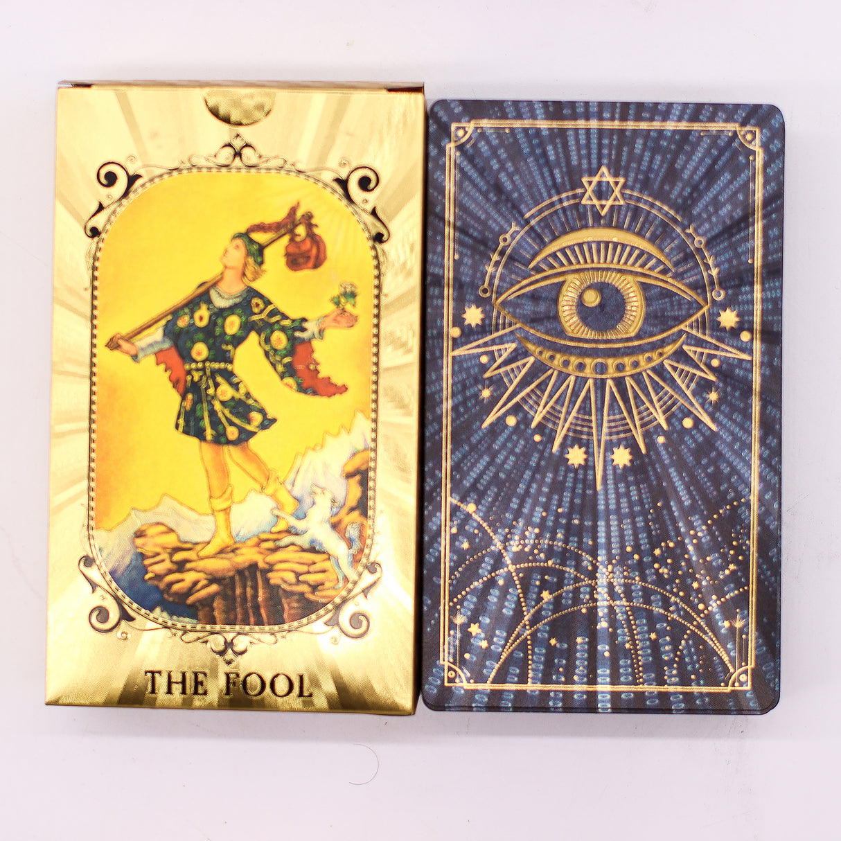Jeu de tarot Rider-Waite 78 cartes bleu-or avec guide