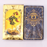 Jeu de tarot Rider-Waite 78 cartes bleu-or avec guide