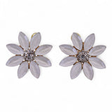 Vintage Glass Daisy Crystal Stud Earrings