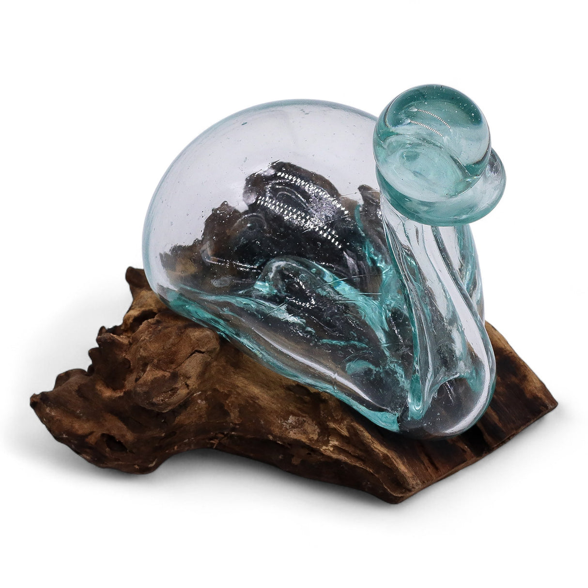 Handblown Molten Glass Driftwood Decanter with Stopper 19cm