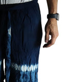 Japanske Shibori lounge hlače, indigo, tirkizna, narančasta, velika