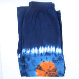 Japanske Shibori lounge hlače, indigo, tirkizna, narančasta, velika