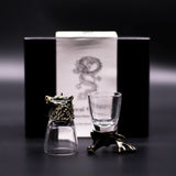 6 verres à shot tête d'animal 50 ml, bronze antique