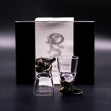 Ensemble de 6 verres à shot tête d'animal bronze antique 50 ml
