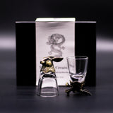 Ensemble de 6 verres à shot tête d'animal bronze antique 50 ml