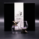 Ensemble de 5 verres à shot tête d'animal bronze antique 50 ml