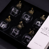 Ensemble de 5 verres à shot tête d'animal bronze antique 50 ml