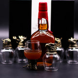 Ensemble de 5 verres à shot tête d'animal bronze antique 50 ml