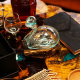 Handblown Molten Glass Driftwood Decanter with Stopper 19cm