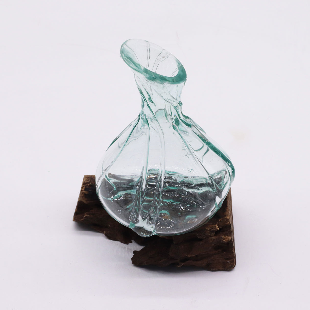 Molten Glass on Root Wood Vase 24cm