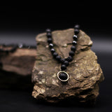 Zwarte Lava Steen Mala Hanger Ketting