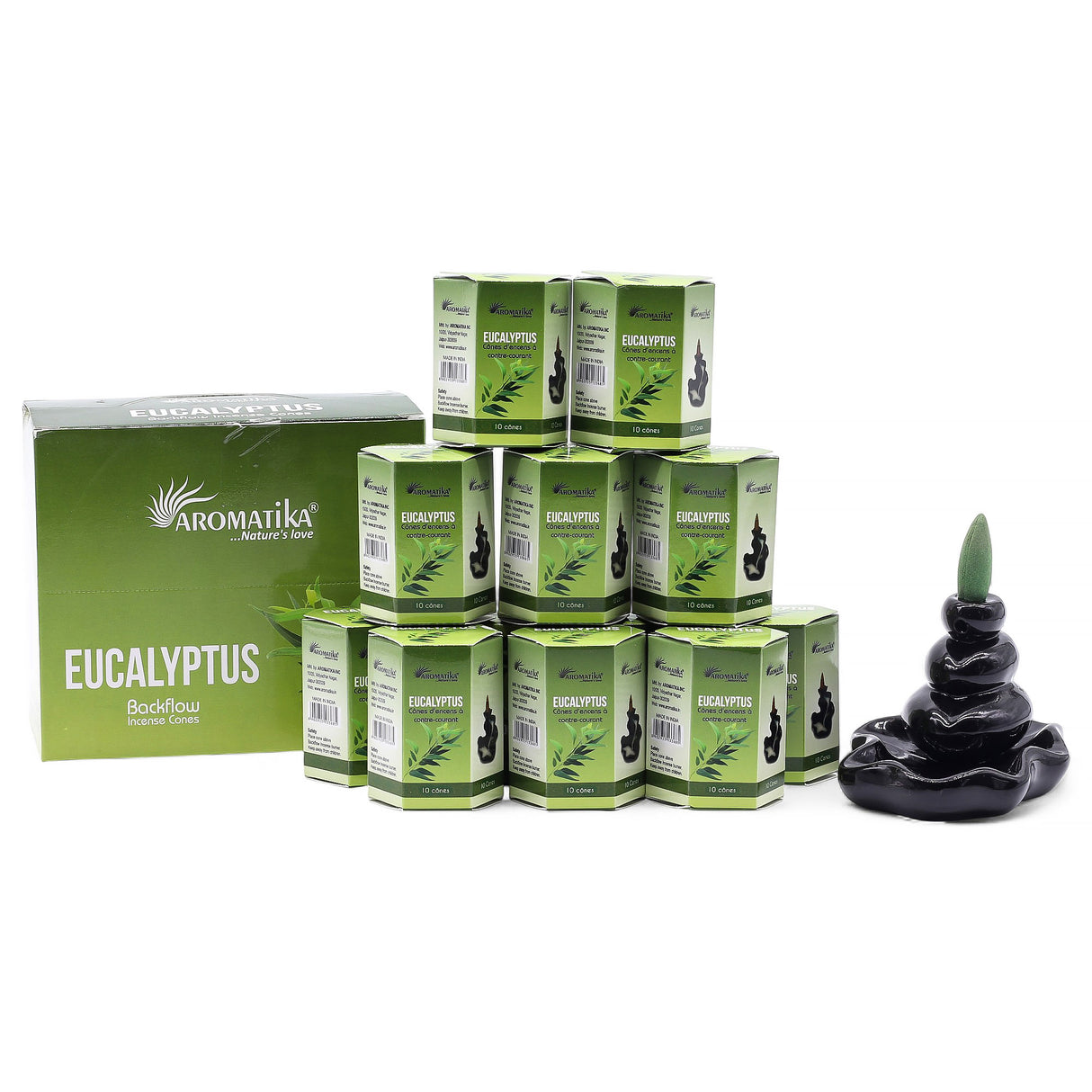Cones de Incenso Backflow Eucalipto Pack de 10 Masala