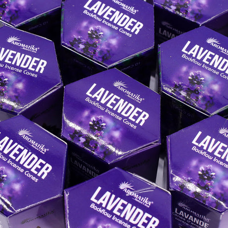 Cones de Incenso Backflow Lavanda, Pack de 10 Aromatika