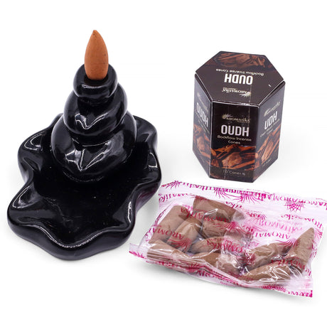 Cones de Incenso Backflow Oudh Masala Pack de 10