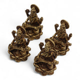 Piccola statua in ottone della dea Saraswati 49 mm