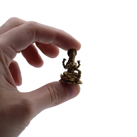 Antik mosazná miniatura bohyně Lakshmi Laxmi 30 mm
