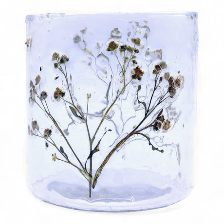 Gipskruid Gerecyclede Glas Theelichthouder 8x8cm
