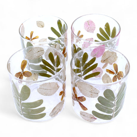 Geperste Bloem Glas Theelichthouder Primavera 8x8cm