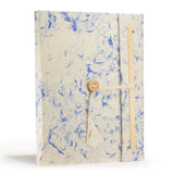 Carnet handmade A5 din hârtie Lokta cu semn de carte albastru