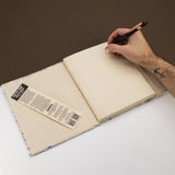 Carnet handmade A5 din hârtie Lokta cu semn de carte albastru