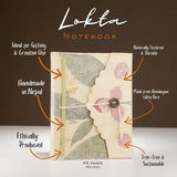 Gepresstes Bougainvillea Lokta Journal, handgefertigt in Nepal, 15x12cm