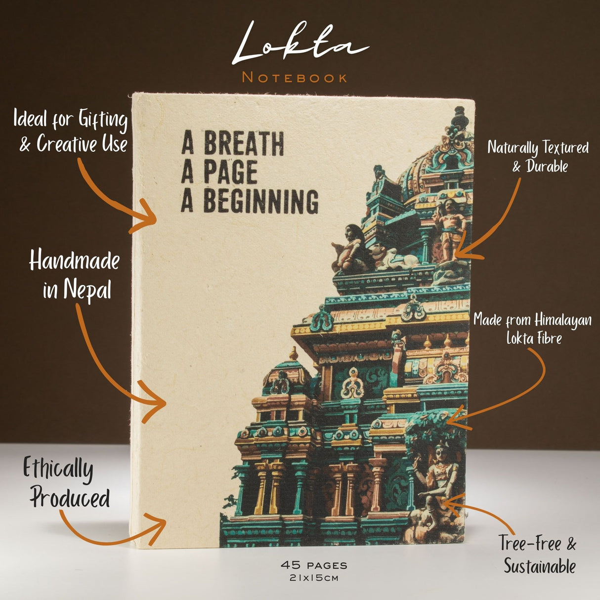 Nepal Lokta Paper Journal A5, 90 Pages, Bookmark