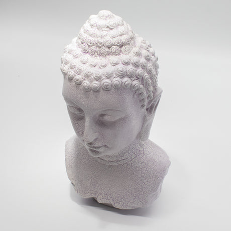 Buddha-päälamppu laventelinvärisellä halkeilulla – soikea jalusta