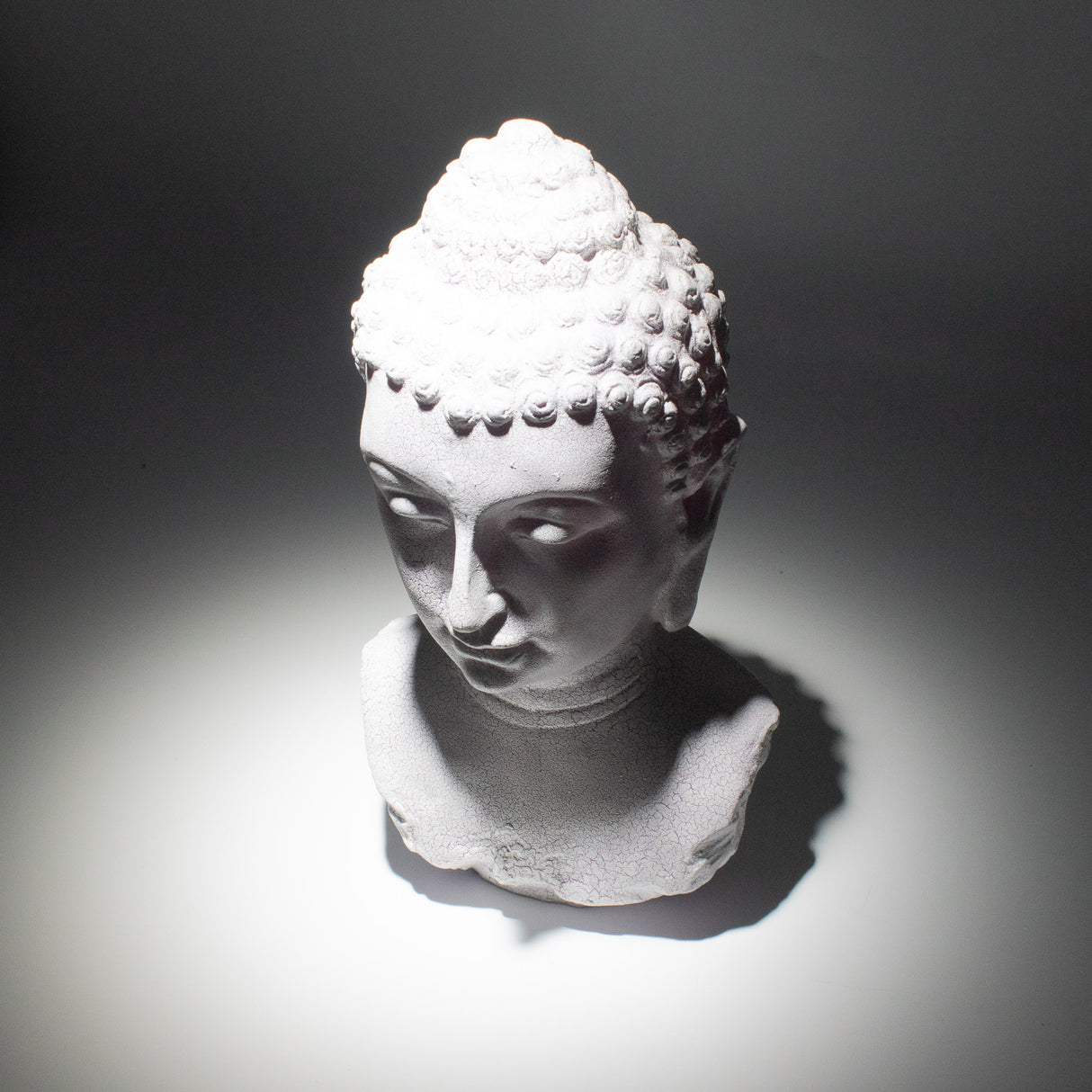 Lampa Buddha Busta Levandulový Prasklý Efekt – Oválný Stojan