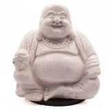 Lampa Smějící se Buddha Levandulový prasklý efekt – kulatý stojan