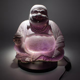 Lampa Smějící se Buddha Levandulový prasklý efekt – kulatý stojan