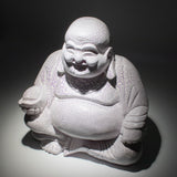 Lampa Smějící se Buddha Levandulový prasklý efekt – kulatý stojan