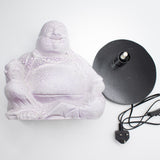 Lampa Smějící se Buddha Levandulový prasklý efekt – kulatý stojan