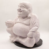 Lampa Smějící se Buddha Levandulový prasklý efekt – kulatý stojan