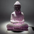 Meditace Buddha lampa Levandulový prasklý efekt – oválný stojan
