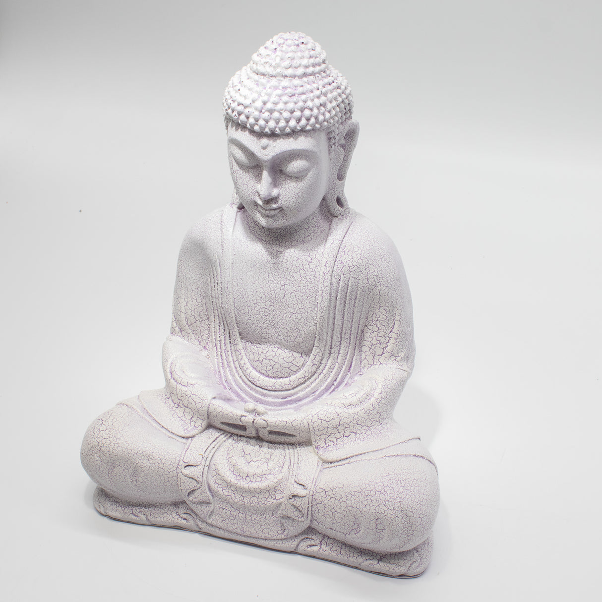 Meditace Buddha lampa Levandulový prasklý efekt – oválný stojan