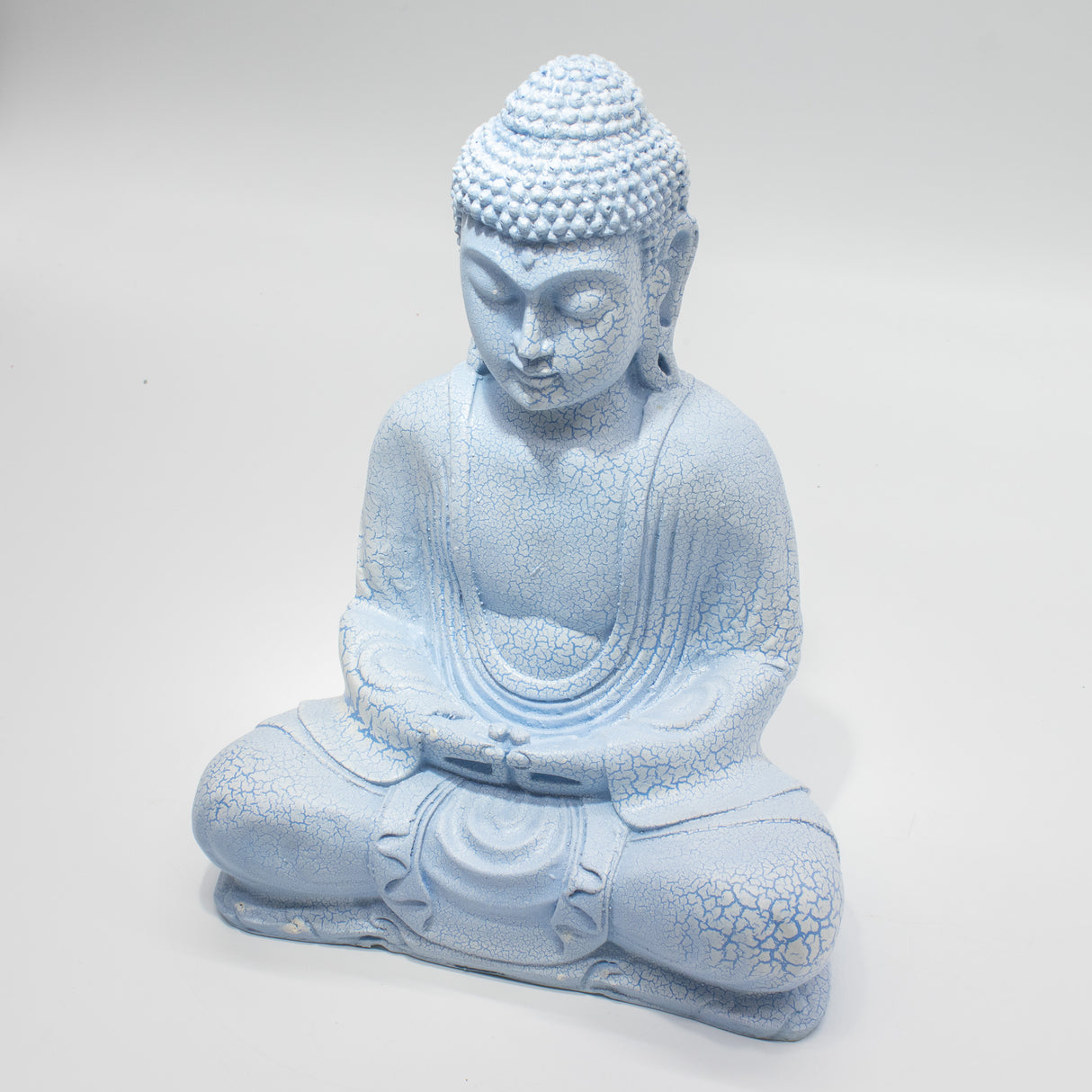 Lâmpada Buda de Meditação Azul Céu - Base Oval