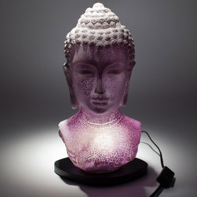 Lampa Buddha Busta Levandulový Prasklý Efekt – Oválný Stojan