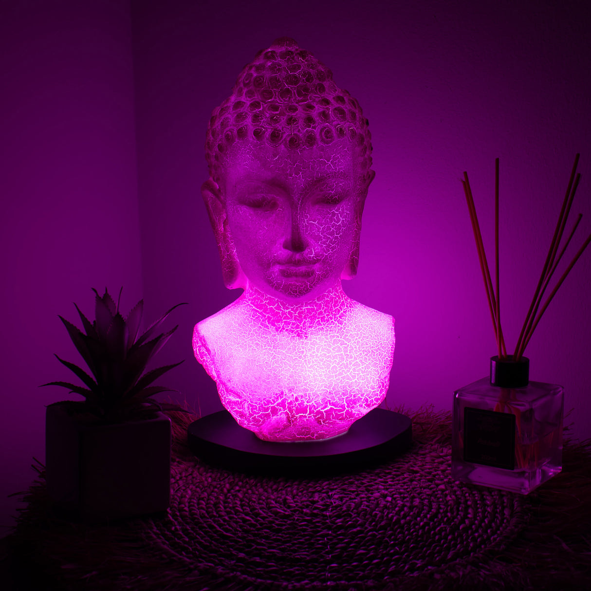 Buddha Mellszobor Lámpa Cseresznye Repesztett - Ovális talpazat