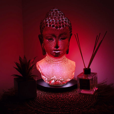 Buddha-rintakuvalamppu Molton Lava - Soikea jalusta