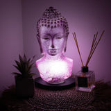 Lampa Buddha Busta Levandulový Prasklý Efekt – Oválný Stojan
